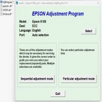 Epson K100 Adjustment Program (Reset utility)