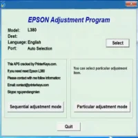 Epson L380 Resetter Tool